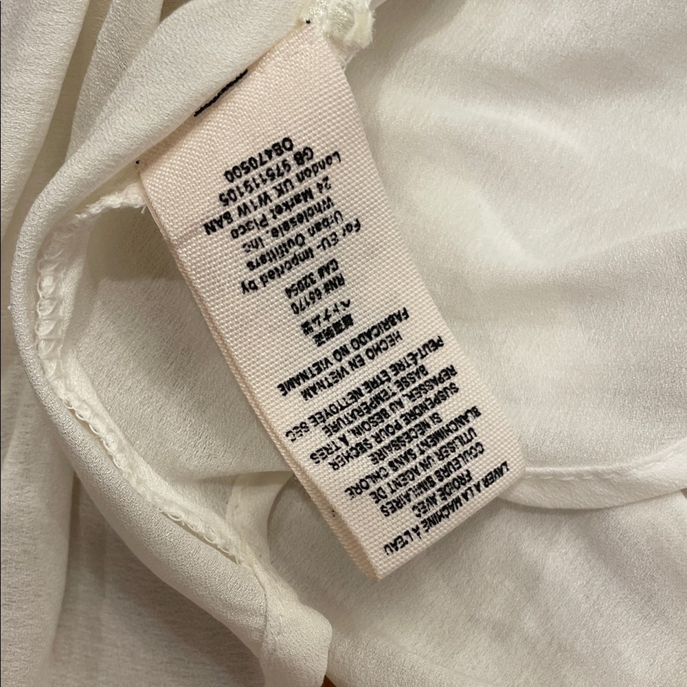 Free People Cream Draped Front Bishop Sleeves Women's Blouse Oversized Small - Picture 9 of 13